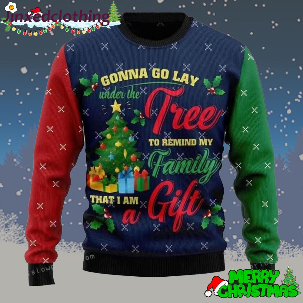 Under Tree Remind My Family Christmas Party Ugly Sweater 